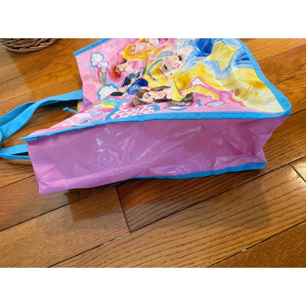 Disney Princess Reusable Tote Bag Pink Blue Kids Shopper Belle Ariel Cinderella